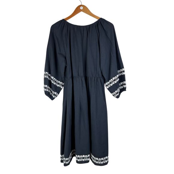 Sundance Josephena Garden Black & White Flower Embroidered Cottagecore Dress - Picture 6 of 13